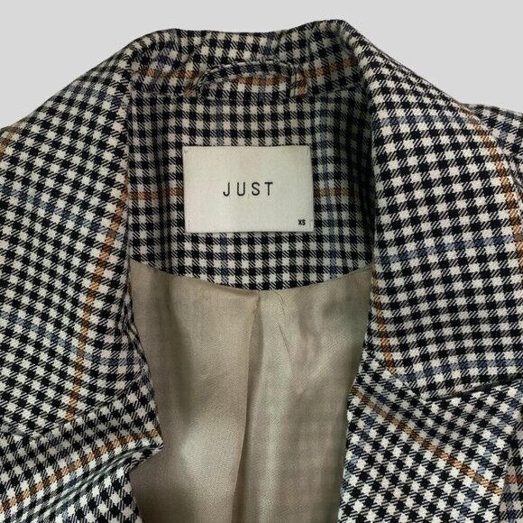 JUST FEMALE Holmes Oversized Double Breasted Checkered Plaid Blazer Size XS - Picture 4 of 9